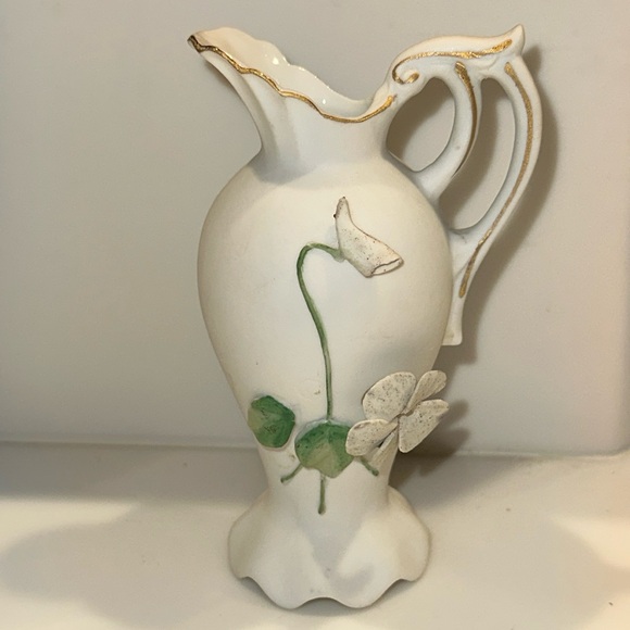 Norcrest Other - NORCREST Japan VINTAGE Ceramic “Spring Pansy” 4” Gold Trim Bud Vase